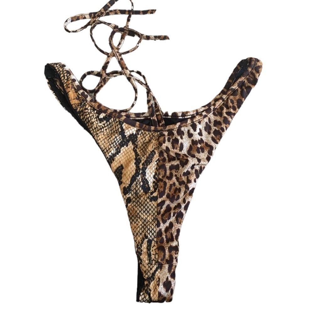 Leopard Print Bikini Bottoms Size L